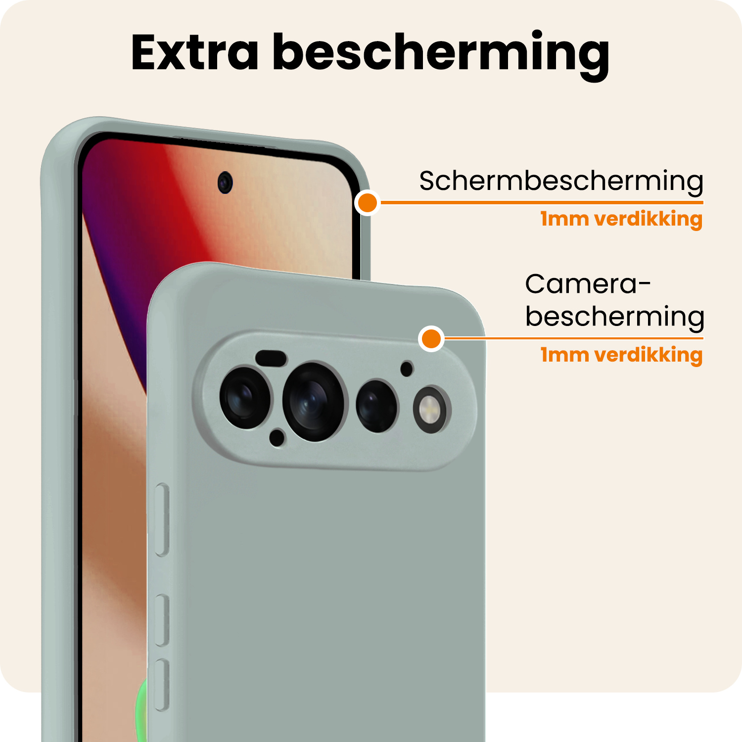 Nomfy Nomfy Google Pixel 11 Pro Hoesje Siliconen Met 2x Screenprotector - Lichtblauw