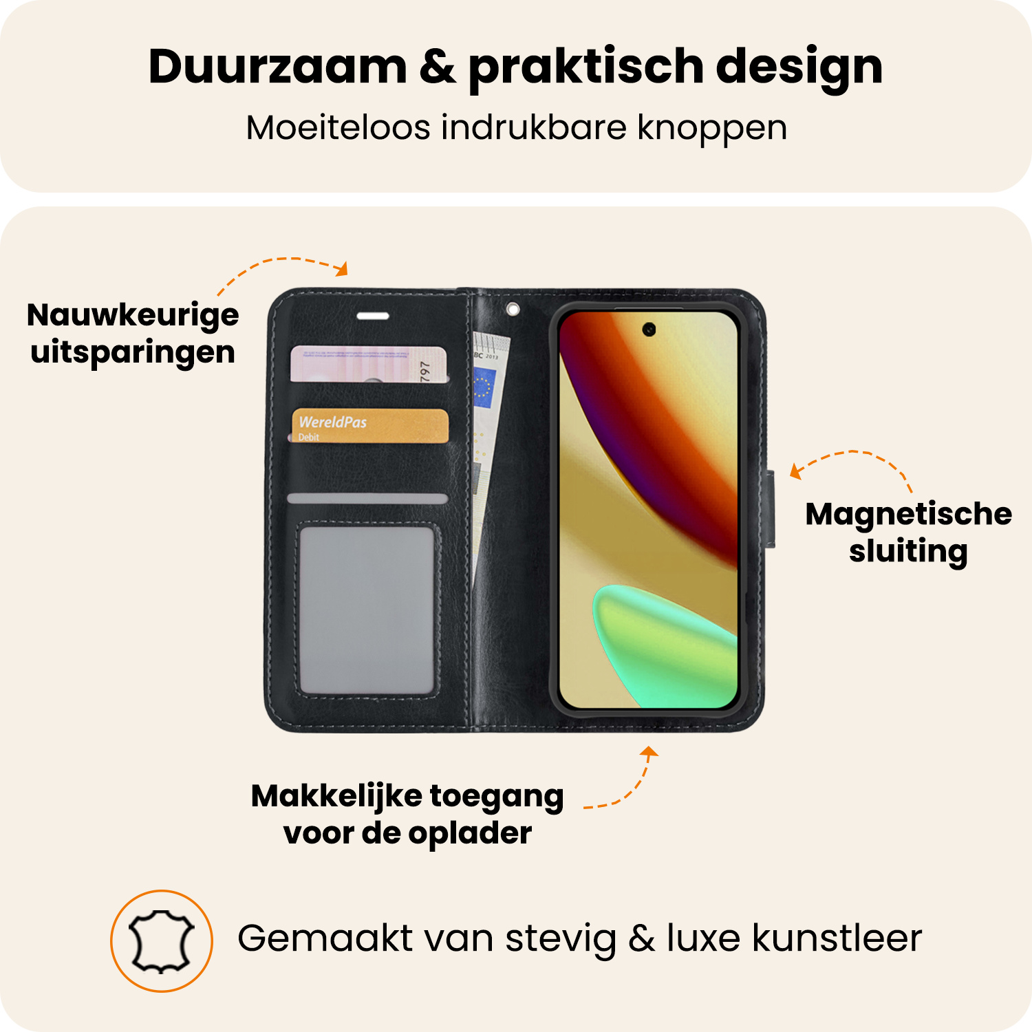 Nomfy Nomfy Google Pixel 11 Pro Hoesje Bookcase - Zwart
