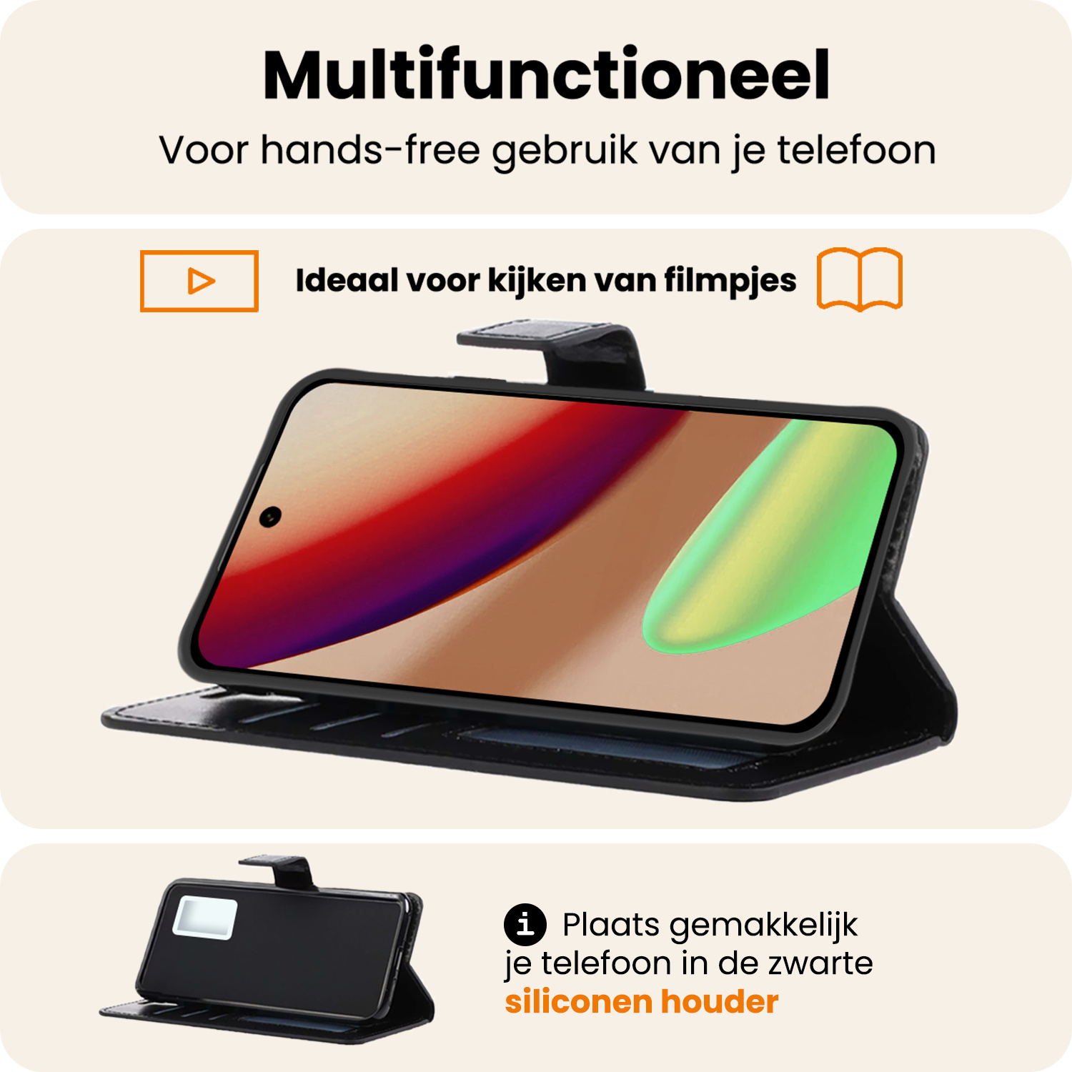 Nomfy Nomfy Google Pixel 11 Pro Hoesje Bookcase Met Screenprotector - Zwart