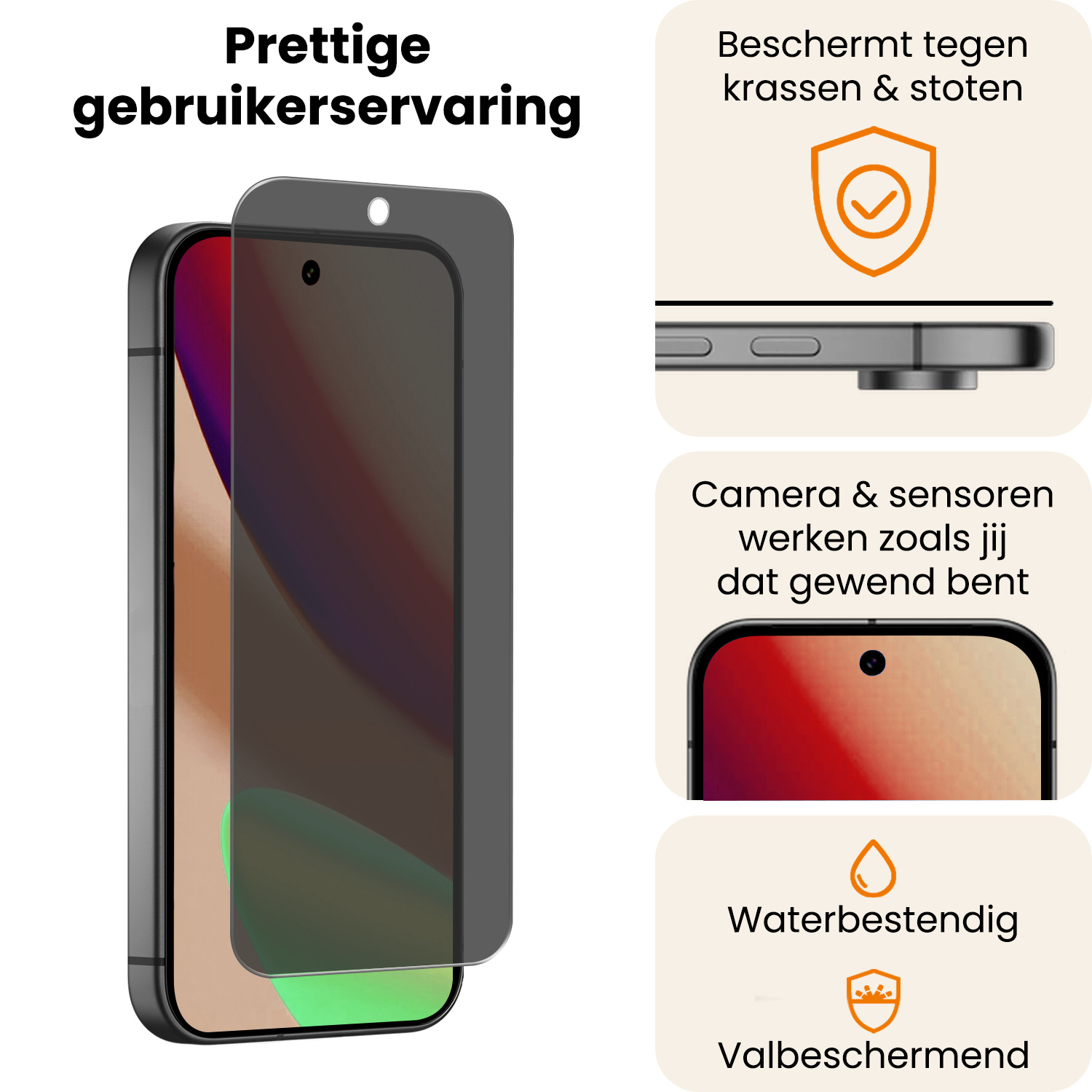 Nomfy Nomfy Google Pixel 11 Pro XL Screenprotector Glas Privacy - 3 PACK