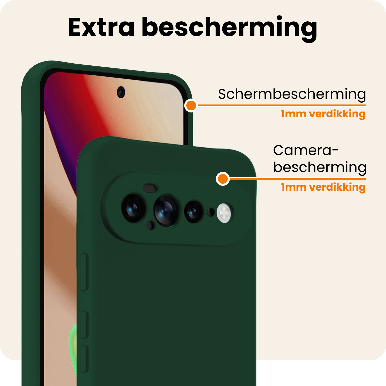 Nomfy Nomfy Google Pixel 11 Pro XL Hoesje Siliconen - Donkergroen