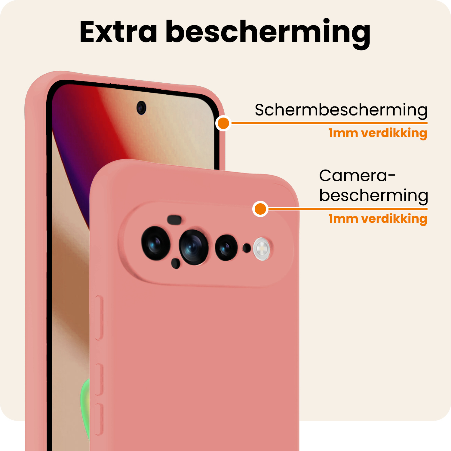 Nomfy Nomfy Google Pixel 11 Pro XL Hoesje Siliconen - Lichtroze