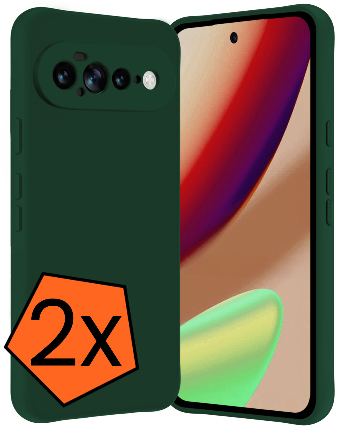 Nomfy Nomfy Google Pixel 11 Pro XL Hoesje Siliconen - Donkergroen - 2 PACK