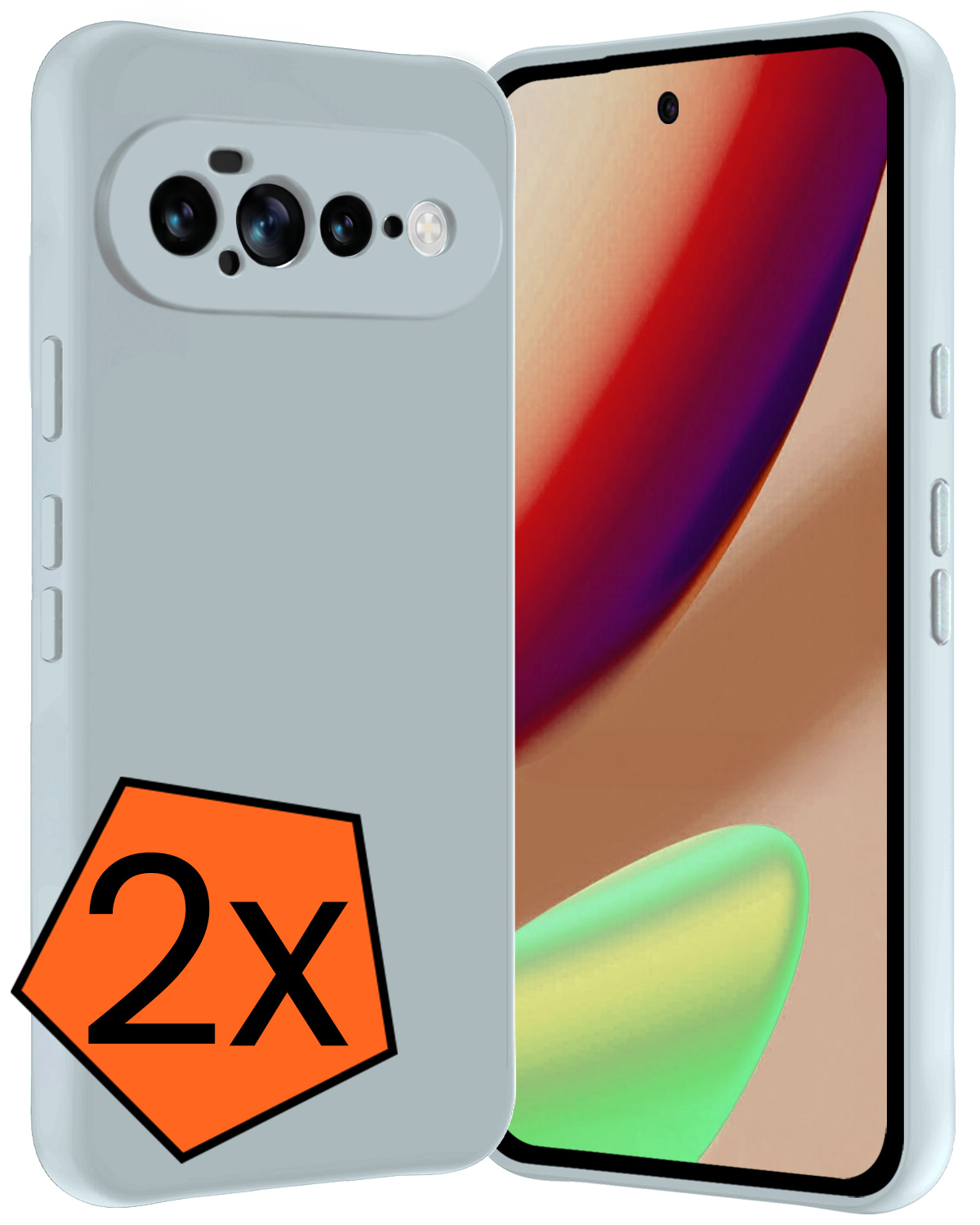 Nomfy Nomfy Google Pixel 11 Pro XL Hoesje Siliconen - Lichtblauw - 2 PACK