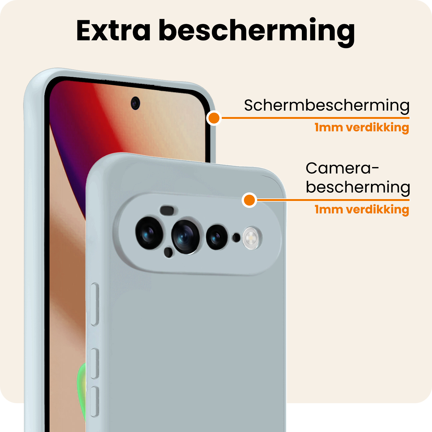 Nomfy Nomfy Google Pixel 11 Pro XL Hoesje Siliconen - Lichtblauw - 2 PACK
