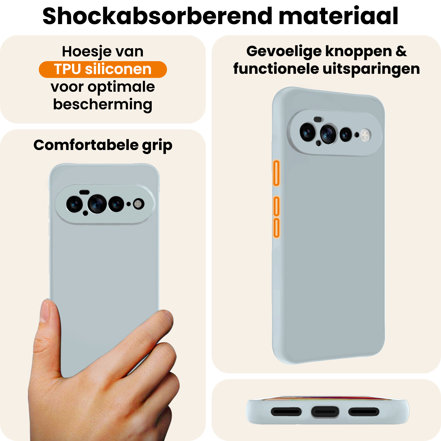 Nomfy Nomfy Google Pixel 11 Pro XL Hoesje Siliconen - Lichtblauw - 2 PACK
