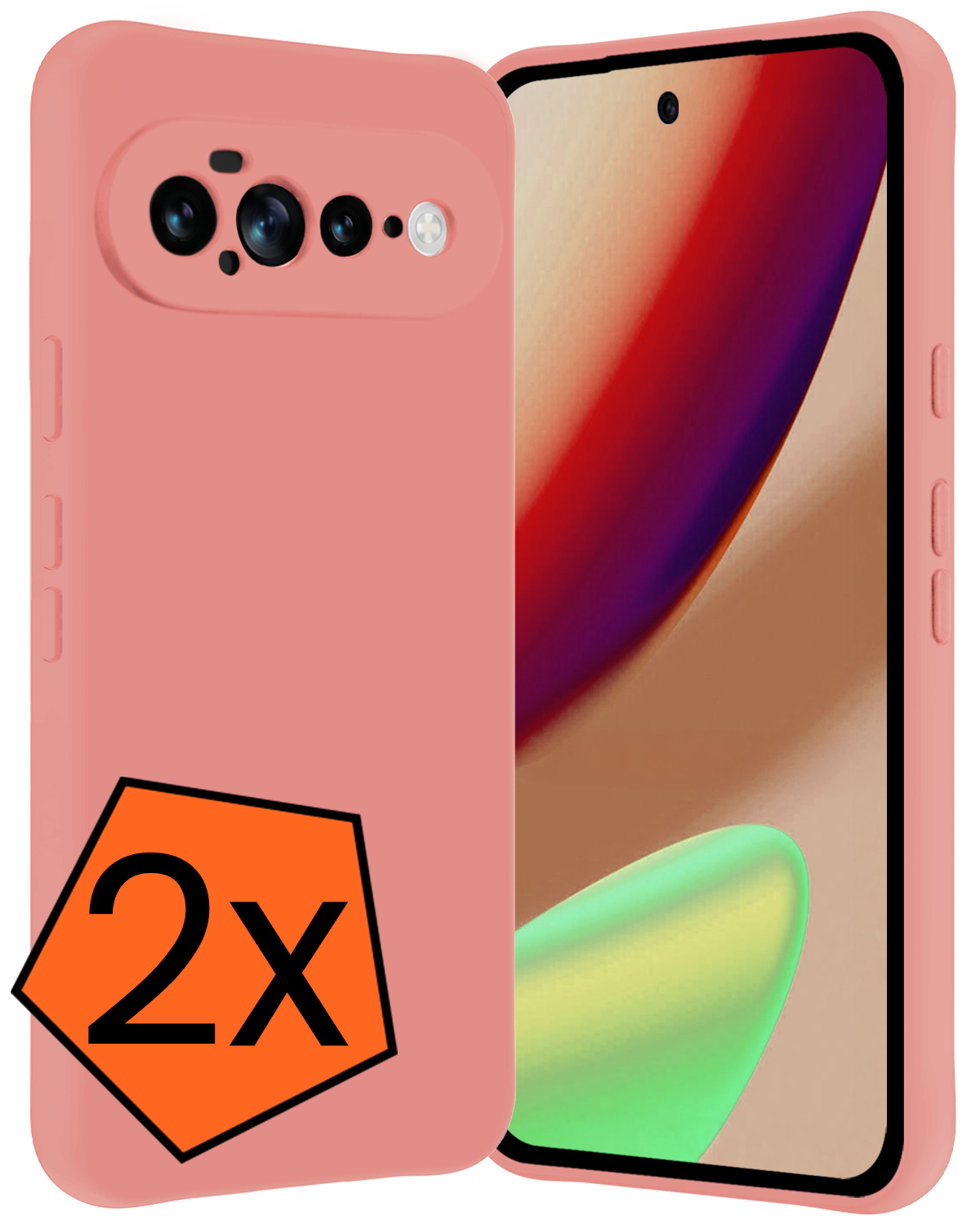 Nomfy Nomfy Google Pixel 11 Pro XL Hoesje Siliconen - Lichtroze - 2 PACK
