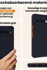 Nomfy Nomfy Google Pixel 11 Pro XL Hoesje Siliconen Met 2x Screenprotector - Donkerblauw