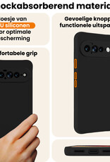 Nomfy Nomfy Google Pixel 11 Pro XL Hoesje Siliconen Met 2x Screenprotector - Zwart