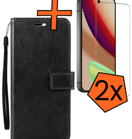 Nomfy Nomfy Google Pixel 11 Pro XL Hoesje Bookcase Met 2x Screenprotector - Zwart