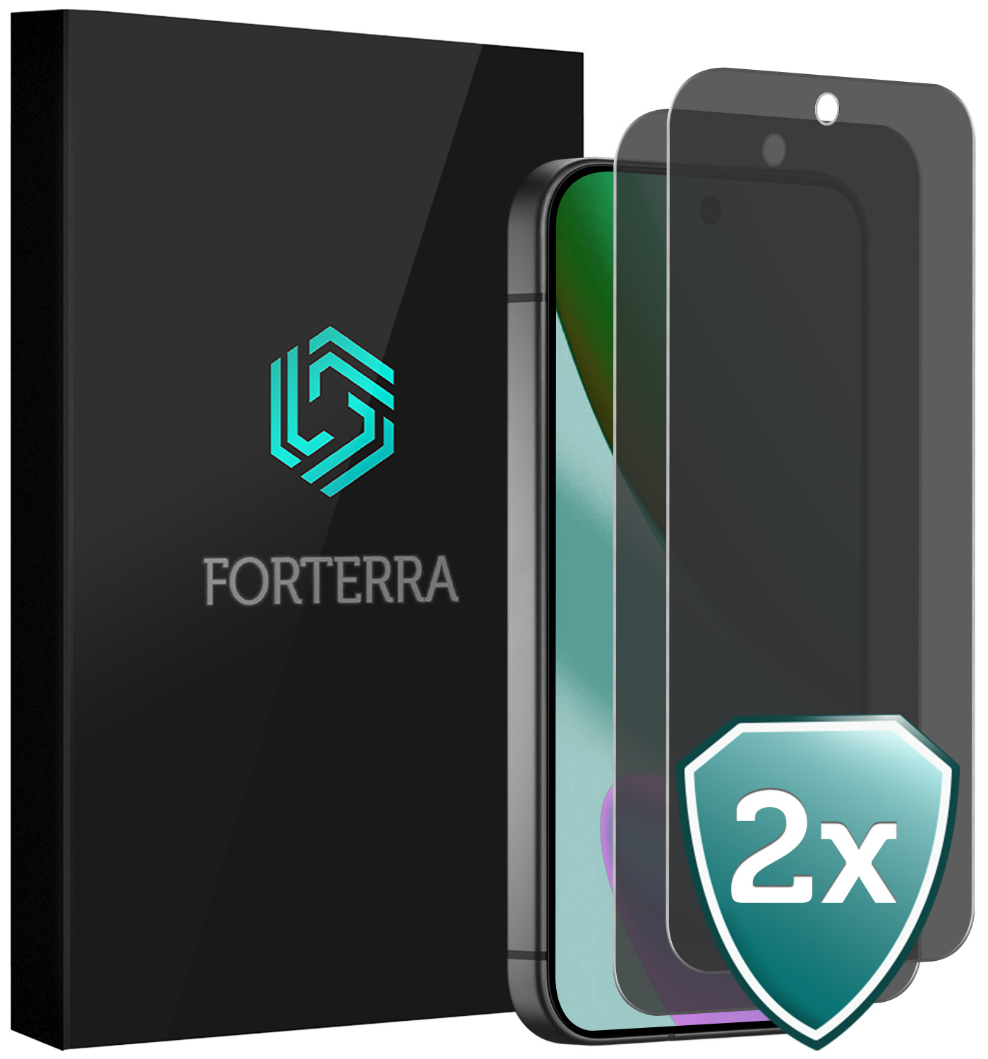 Forterra Forterra Google Pixel 11 Screenprotector Glas Privacy - 2 PACK