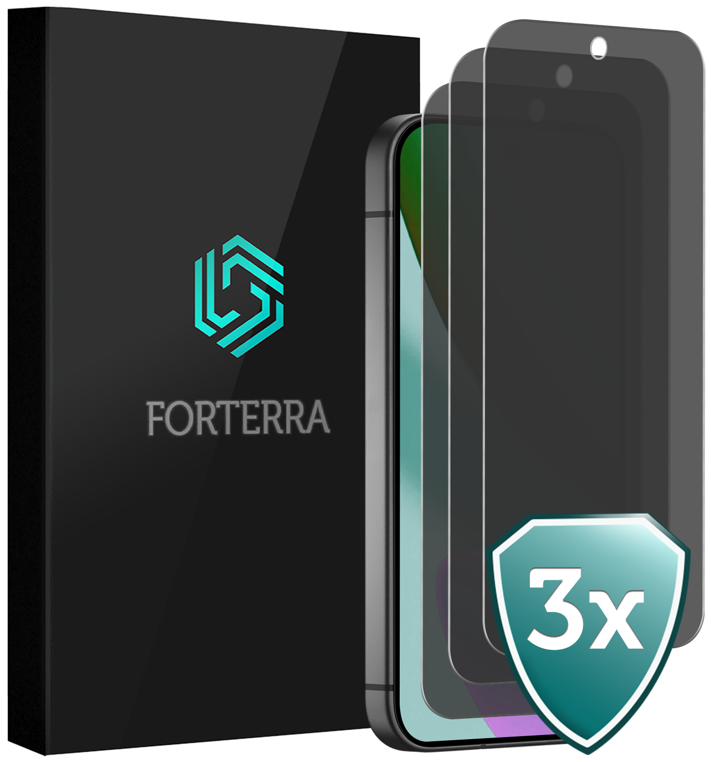 Forterra Forterra Google Pixel 11 Screenprotector Glas Privacy - 3 PACK