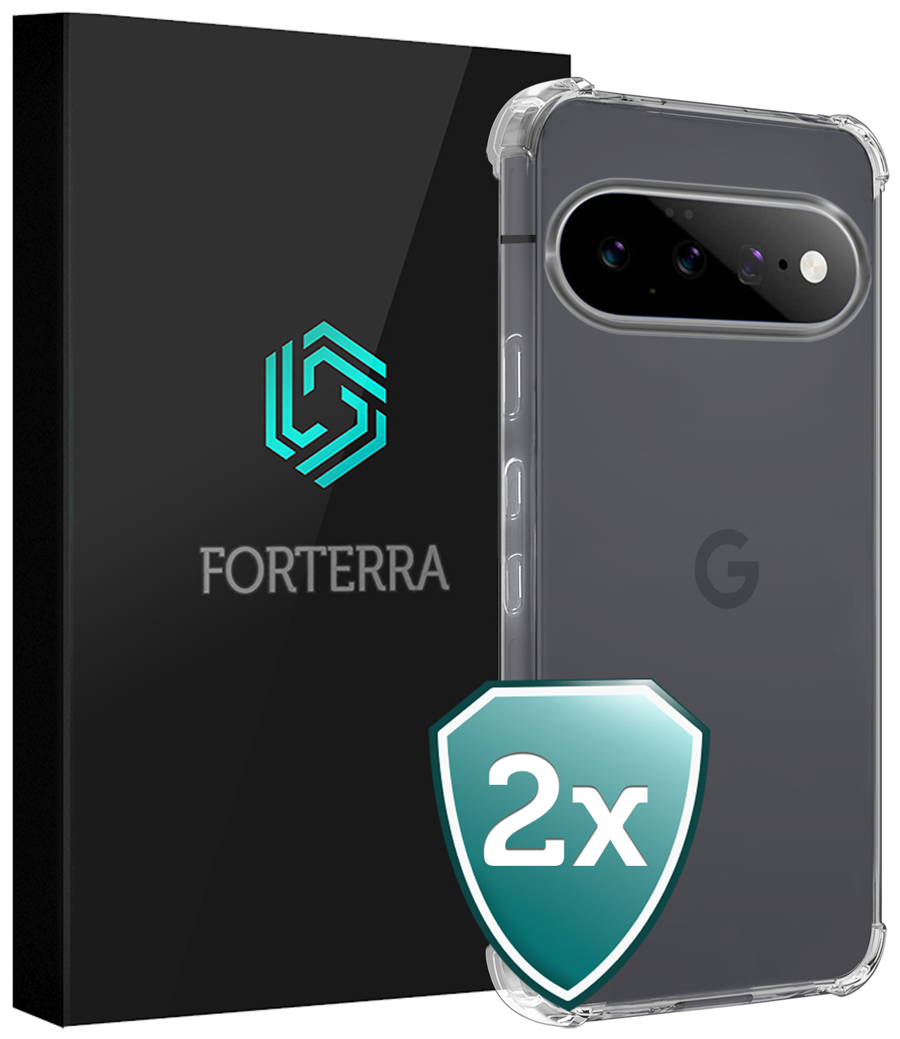 Forterra Forterra Google Pixel 11 Hoesje Shockproof - Transparant - 2 PACK