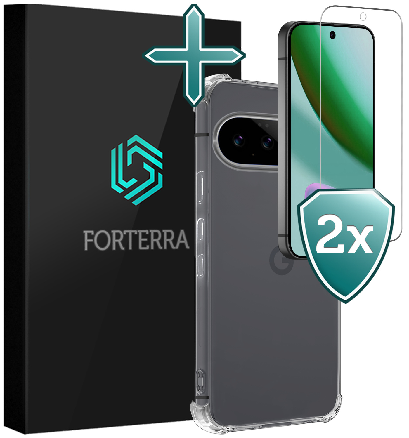 Forterra Forterra Google Pixel 11 Hoesje Shockproof Met 2x Screenprotector