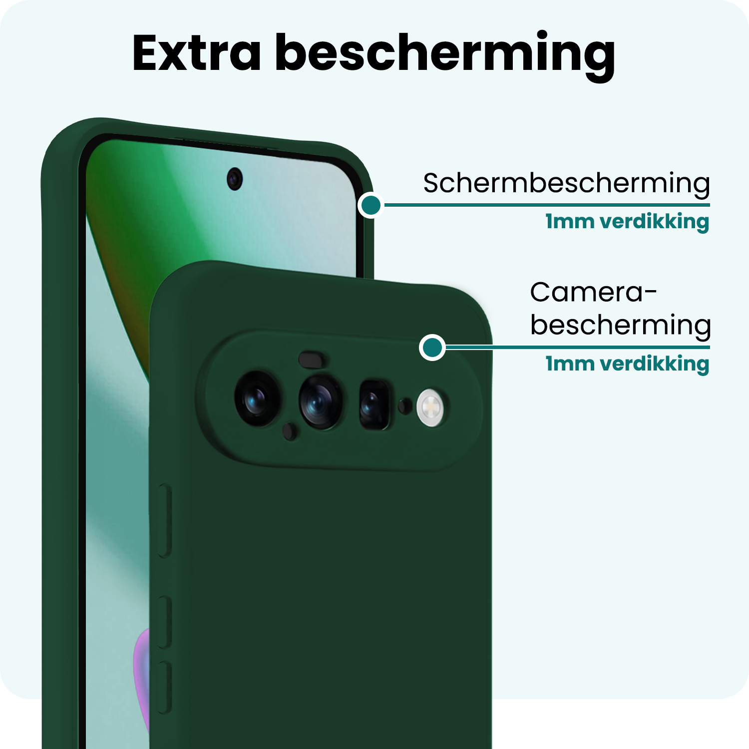 Forterra Forterra Google Pixel 11 Hoesje Siliconen - Donkergroen