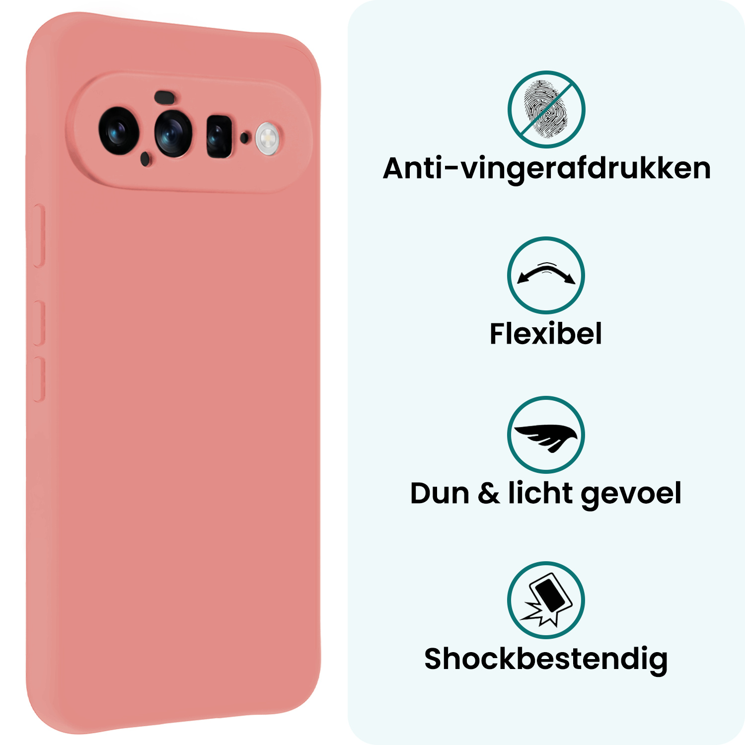 Forterra Forterra Google Pixel 11 Hoesje Siliconen - Lichtroze