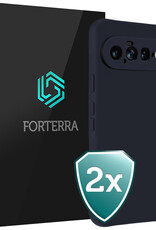 Forterra Forterra Google Pixel 11 Hoesje Siliconen - Donkerblauw - 2 PACK
