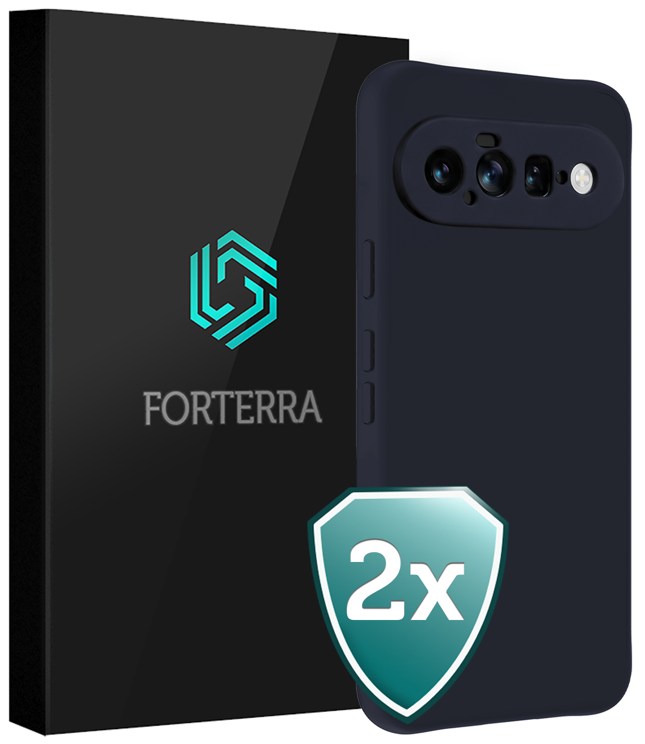 Forterra Forterra Google Pixel 11 Hoesje Siliconen - Donkerblauw - 2 PACK