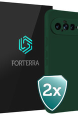 Forterra Forterra Google Pixel 11 Hoesje Siliconen - Donkergroen - 2 PACK