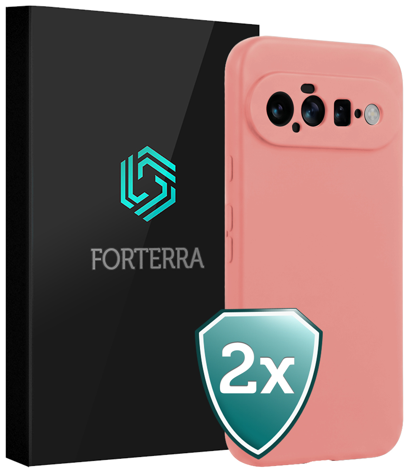 Forterra Forterra Google Pixel 11 Hoesje Siliconen - Lichtroze - 2 PACK