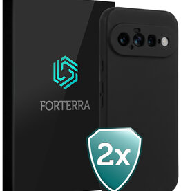 Forterra Forterra Google Pixel 11 Hoesje Siliconen - Zwart - 2 PACK