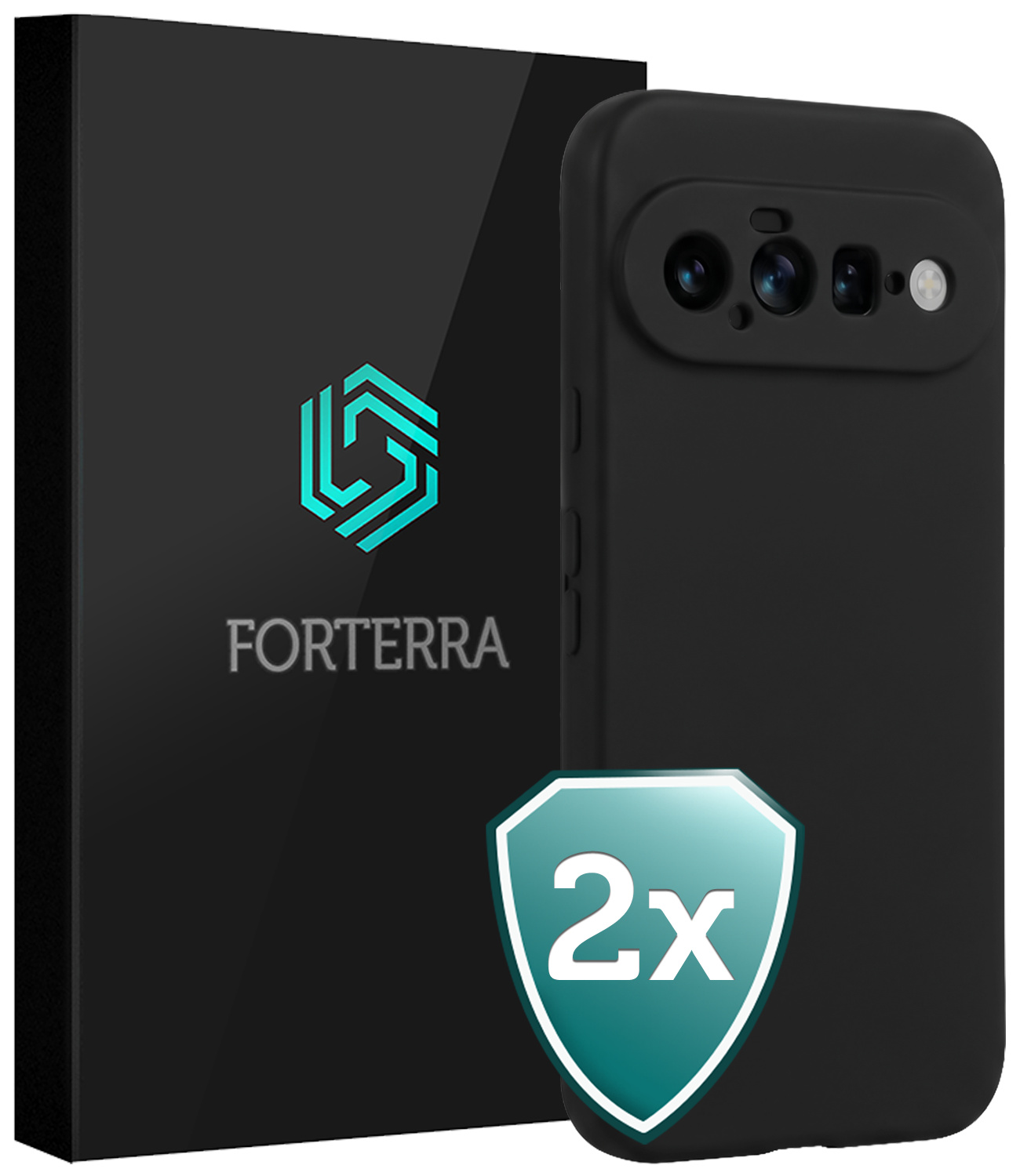 Forterra Forterra Google Pixel 11 Hoesje Siliconen - Zwart - 2 PACK