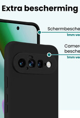 Forterra Forterra Google Pixel 11 Hoesje Siliconen Met Screenprotector - Zwart