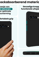 Forterra Forterra Google Pixel 11 Hoesje Siliconen Met 2x Screenprotector - Zwart