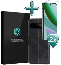 Forterra Forterra Google Pixel 11 Hoesje Bookcase Met 2x Screenprotector - Zwart
