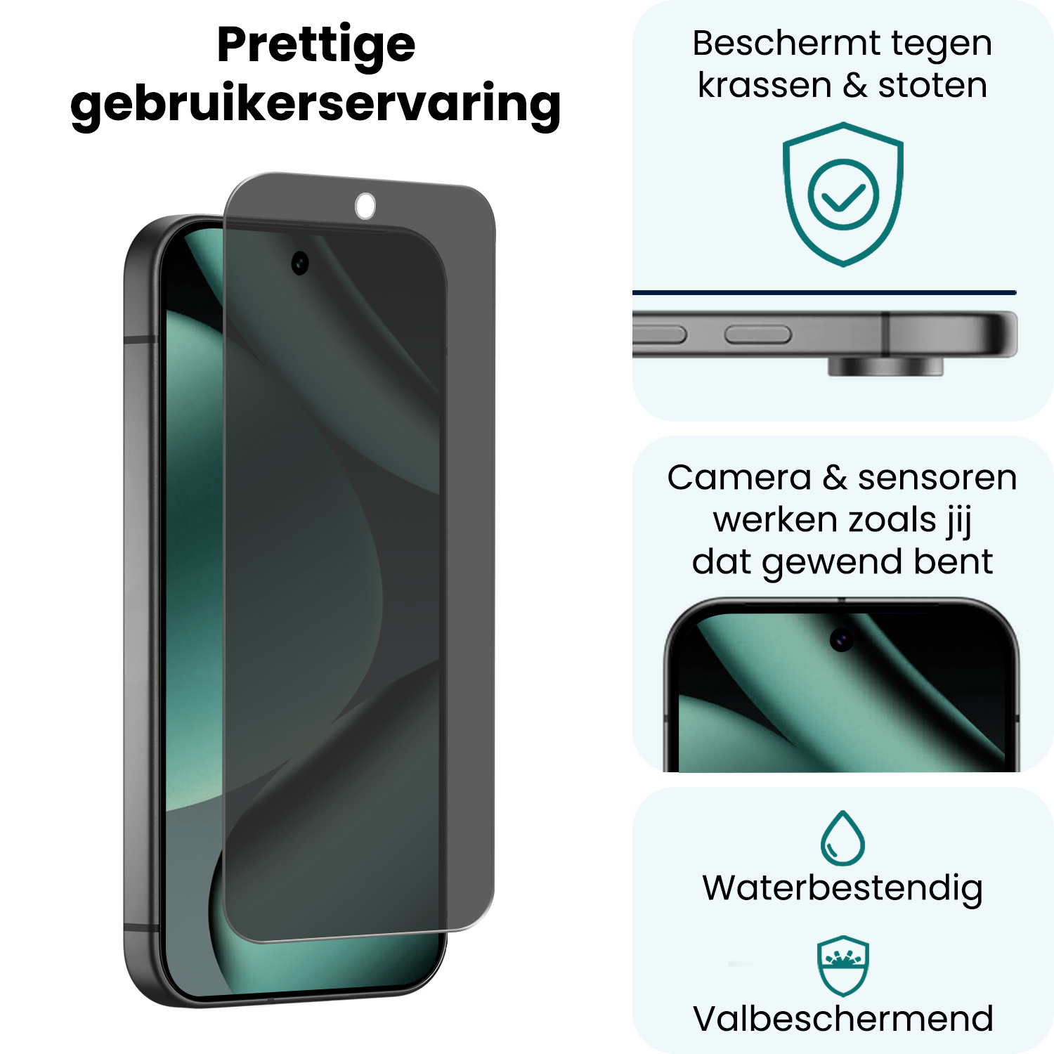 Forterra Forterra Google Pixel 11 Pro Screenprotector Glas Privacy - 3 PACK