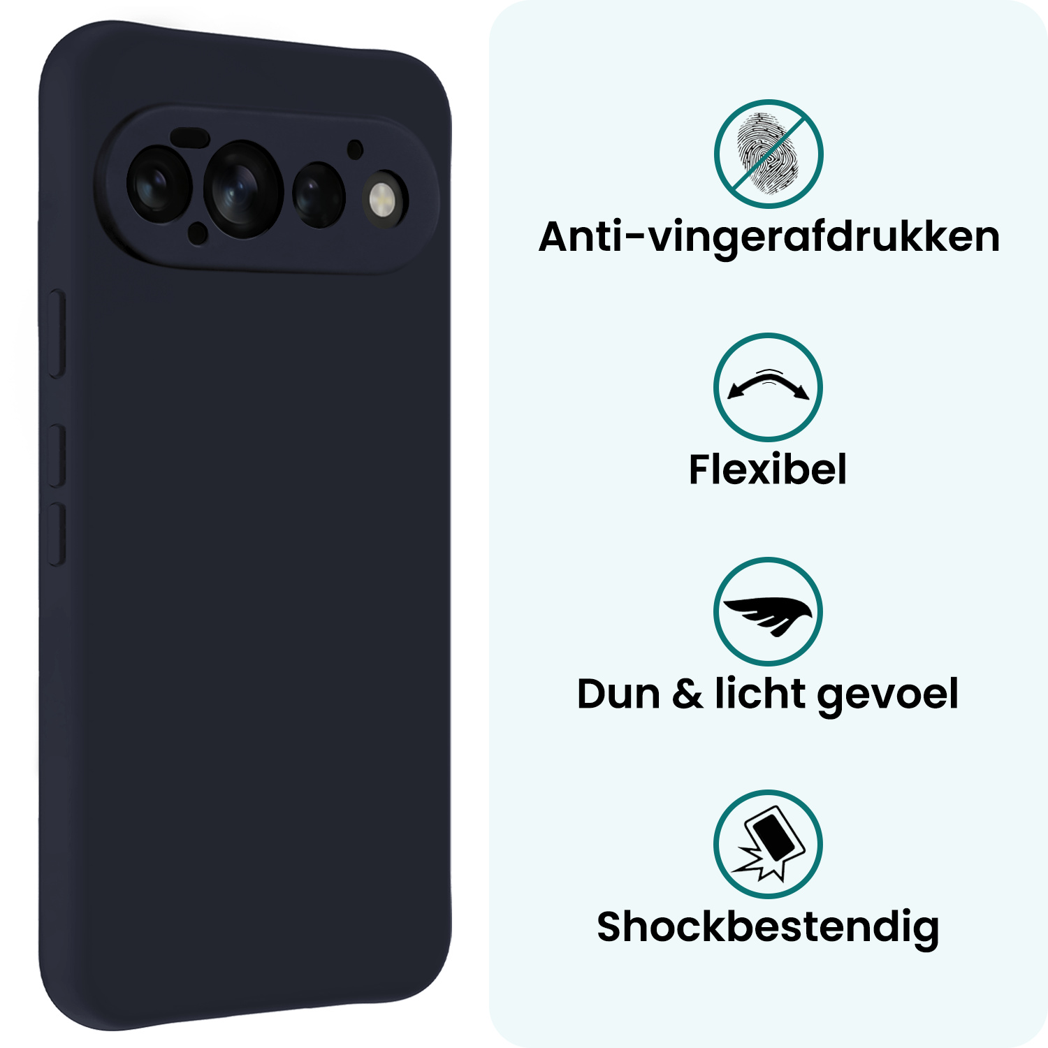 Forterra Forterra Google Pixel 11 Pro Hoesje Siliconen - Donkerblauw