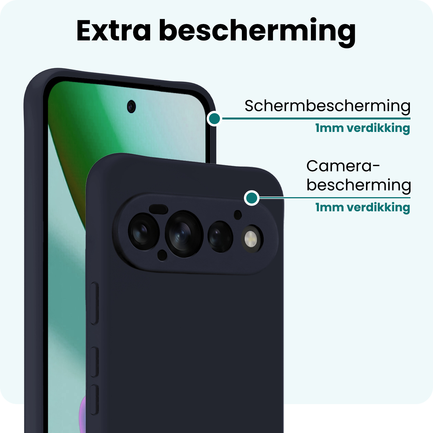 Forterra Forterra Google Pixel 11 Pro Hoesje Siliconen - Donkerblauw