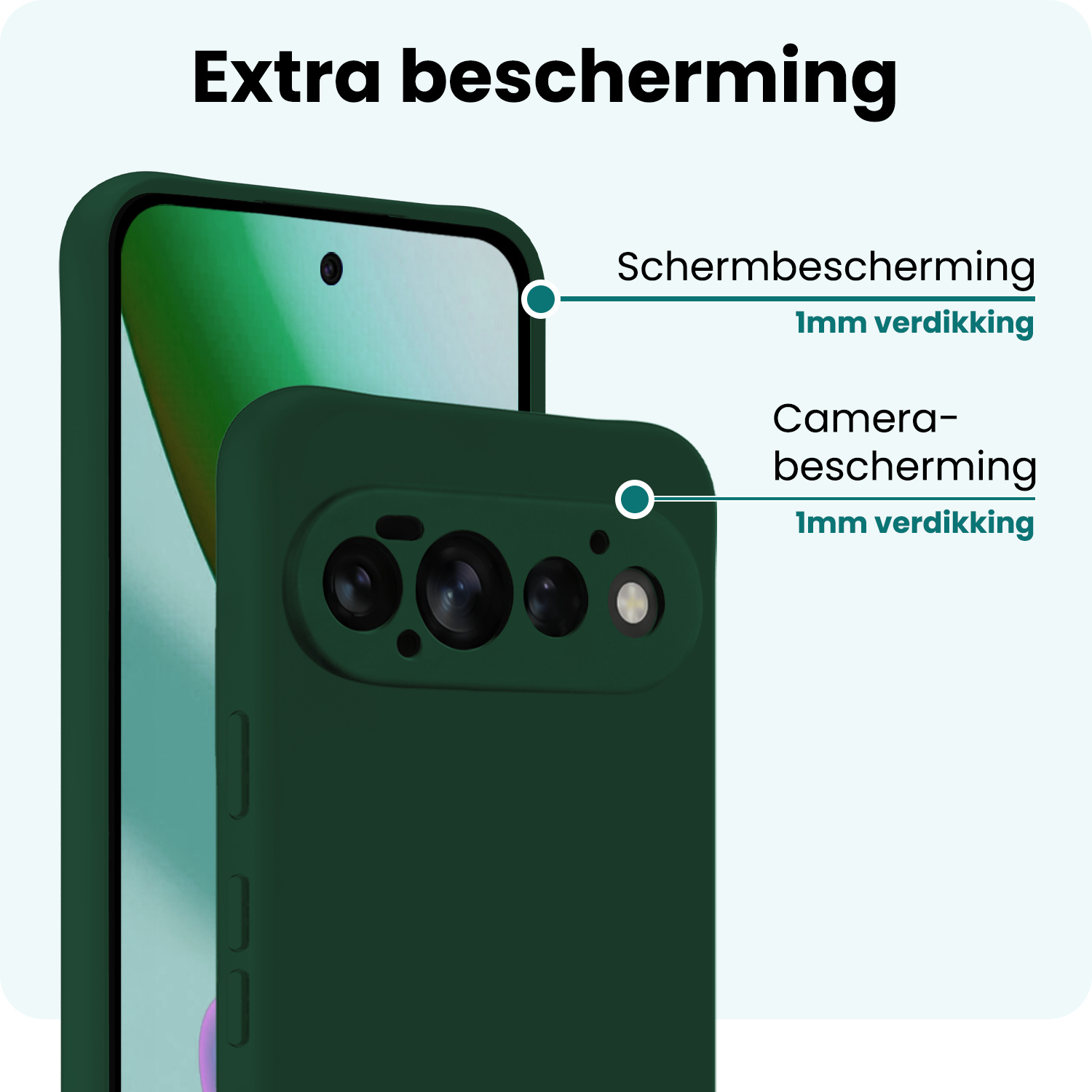 Forterra Forterra Google Pixel 11 Pro Hoesje Siliconen - Donkergroen