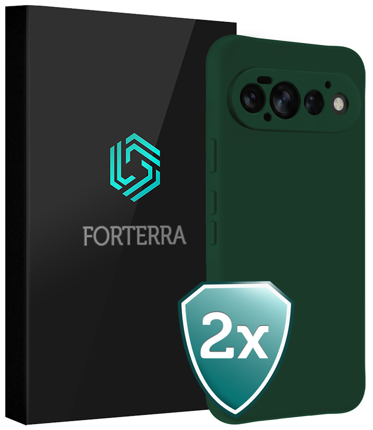 Forterra Forterra Google Pixel 11 Pro Hoesje Siliconen - Donkergroen - 2 PACK