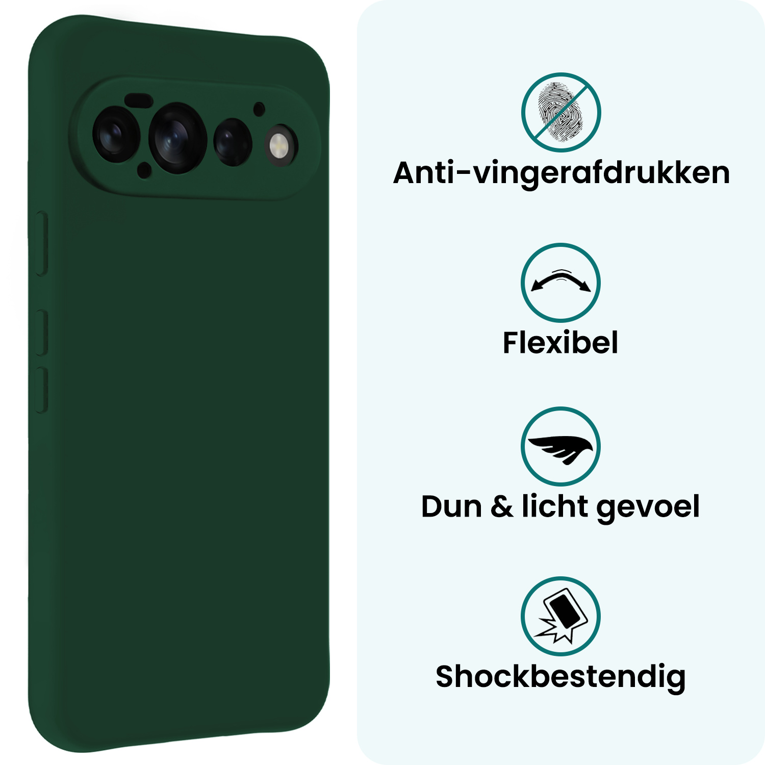 Forterra Forterra Google Pixel 11 Pro Hoesje Siliconen - Donkergroen - 2 PACK