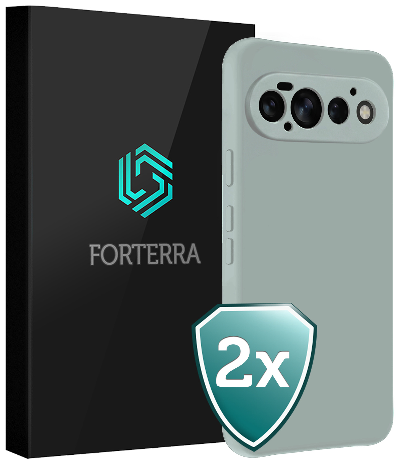 Forterra Forterra Google Pixel 11 Pro Hoesje Siliconen - Lichtblauw - 2 PACK