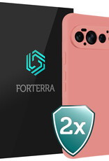 Forterra Forterra Google Pixel 11 Pro Hoesje Siliconen - Lichtroze - 2 PACK