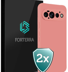 Forterra Forterra Google Pixel 11 Pro Hoesje Siliconen - Lichtroze - 2 PACK