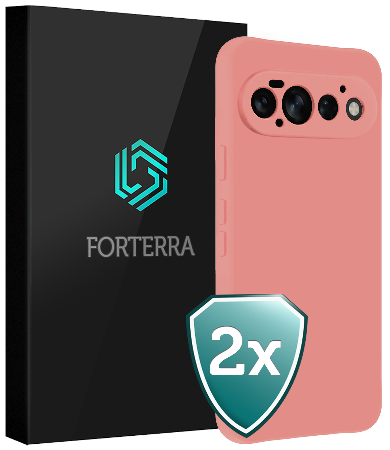 Forterra Forterra Google Pixel 11 Pro Hoesje Siliconen - Lichtroze - 2 PACK
