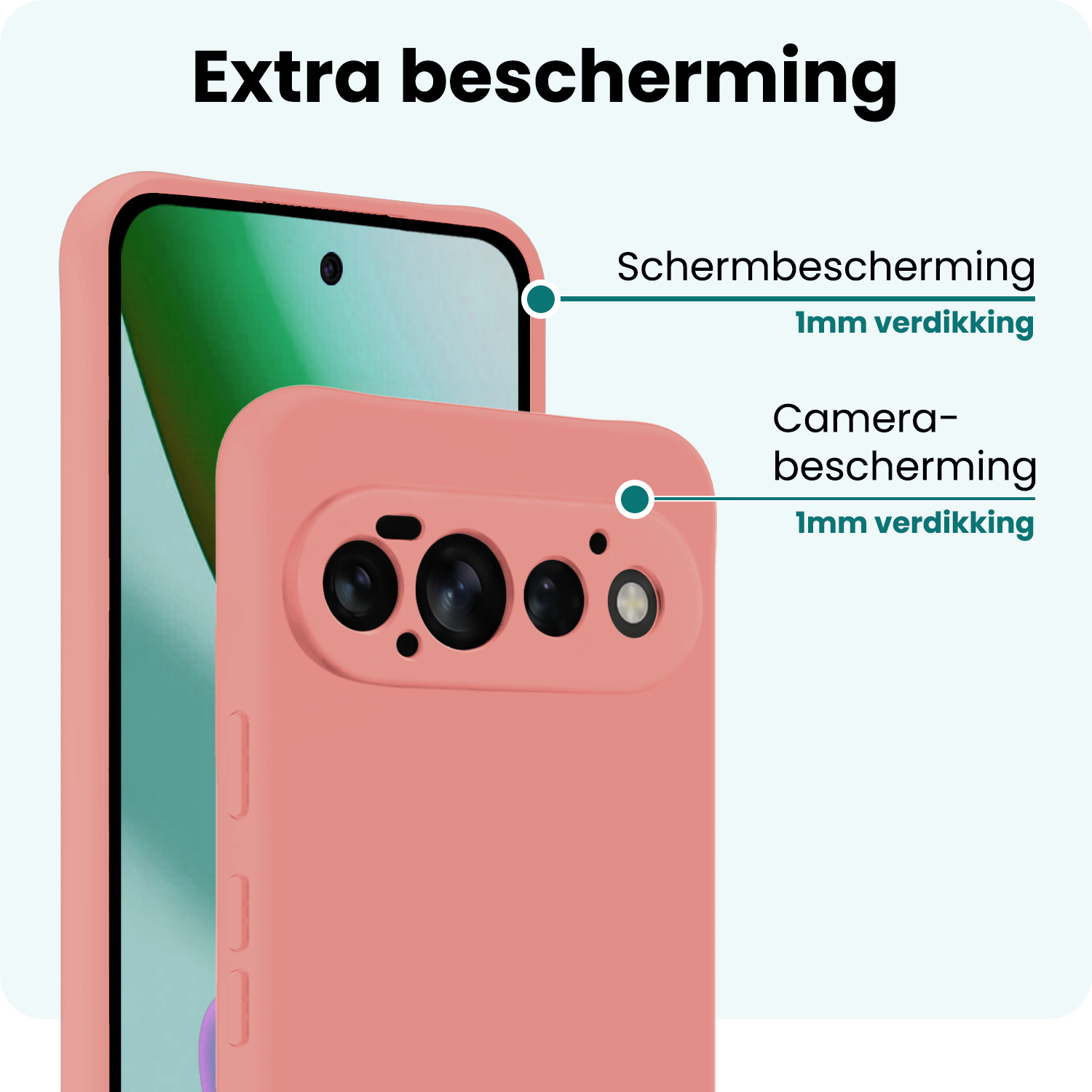Forterra Forterra Google Pixel 11 Pro Hoesje Siliconen - Lichtroze - 2 PACK