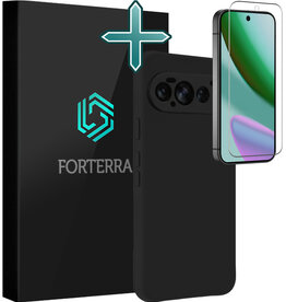 Forterra Forterra Google Pixel 11 Pro Hoesje Siliconen Met Screenprotector - Zwart