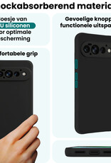 Forterra Forterra Google Pixel 11 Pro Hoesje Siliconen Met Screenprotector - Zwart