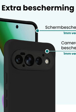 Forterra Forterra Google Pixel 11 Pro Hoesje Siliconen Met 2x Screenprotector - Zwart