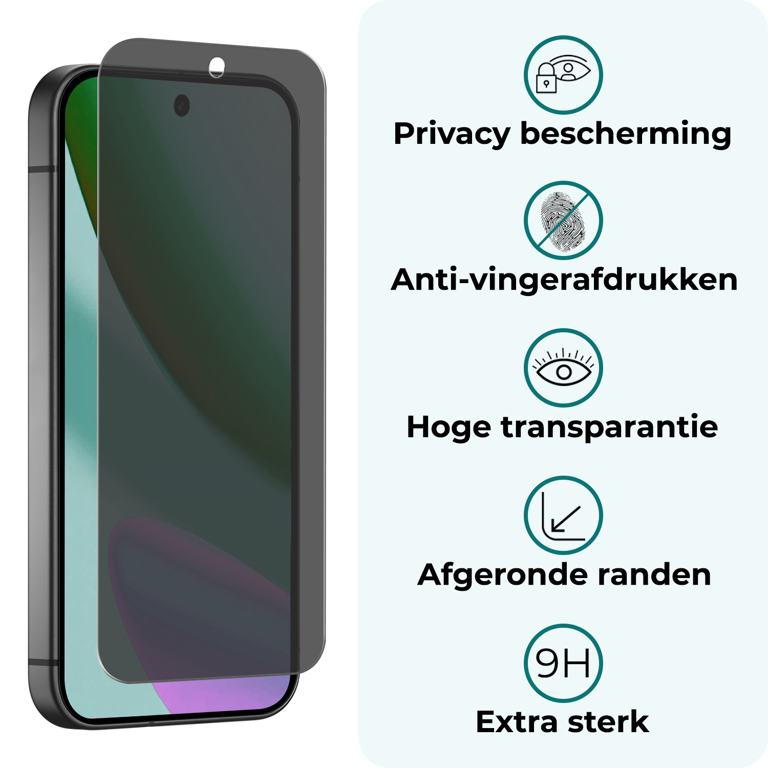 Forterra Forterra Google Pixel 11 Pro XL Screenprotector Glas Privacy - 2 PACK