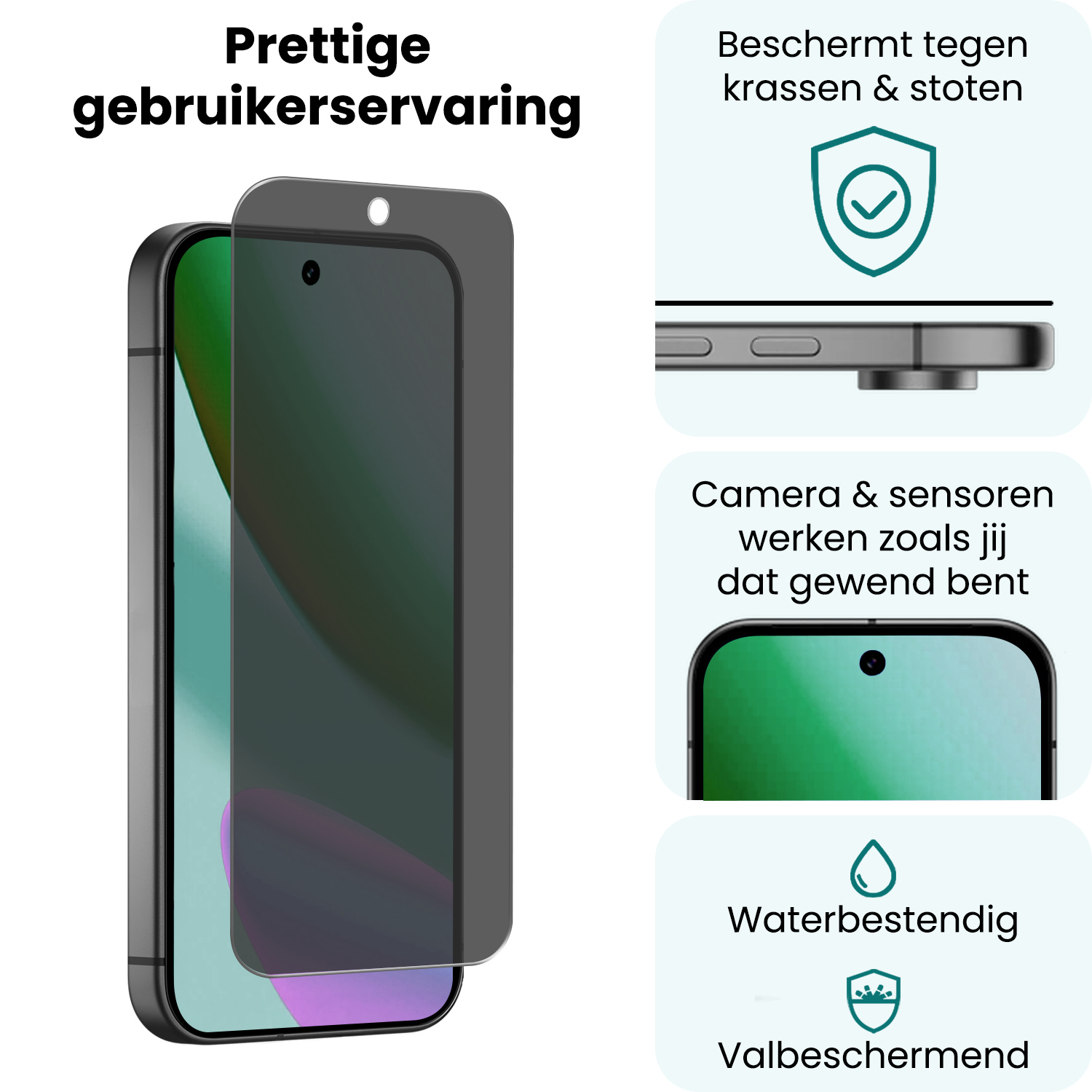 Forterra Forterra Google Pixel 11 Pro XL Screenprotector Glas Privacy - 2 PACK
