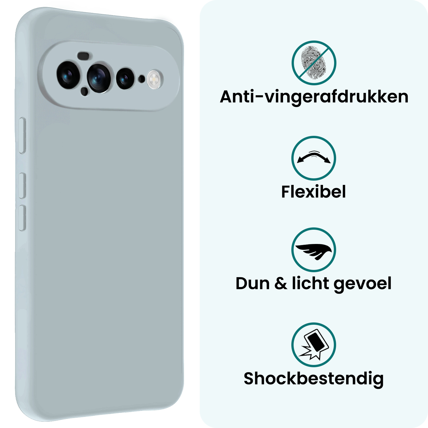 Forterra Forterra Google Pixel 11 Pro XL Hoesje Siliconen - Lichtblauw