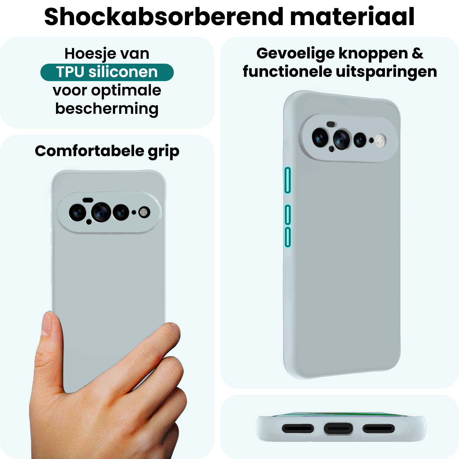 Forterra Forterra Google Pixel 11 Pro XL Hoesje Siliconen - Lichtblauw