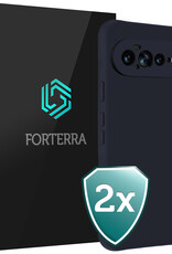 Forterra Forterra Google Pixel 11 Pro XL Hoesje Siliconen - Donkerblauw - 2 PACK