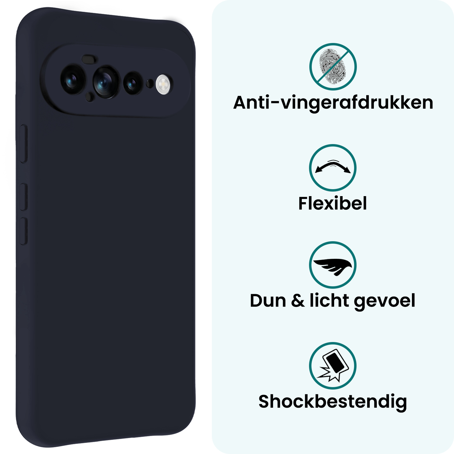 Forterra Forterra Google Pixel 11 Pro XL Hoesje Siliconen - Donkerblauw - 2 PACK