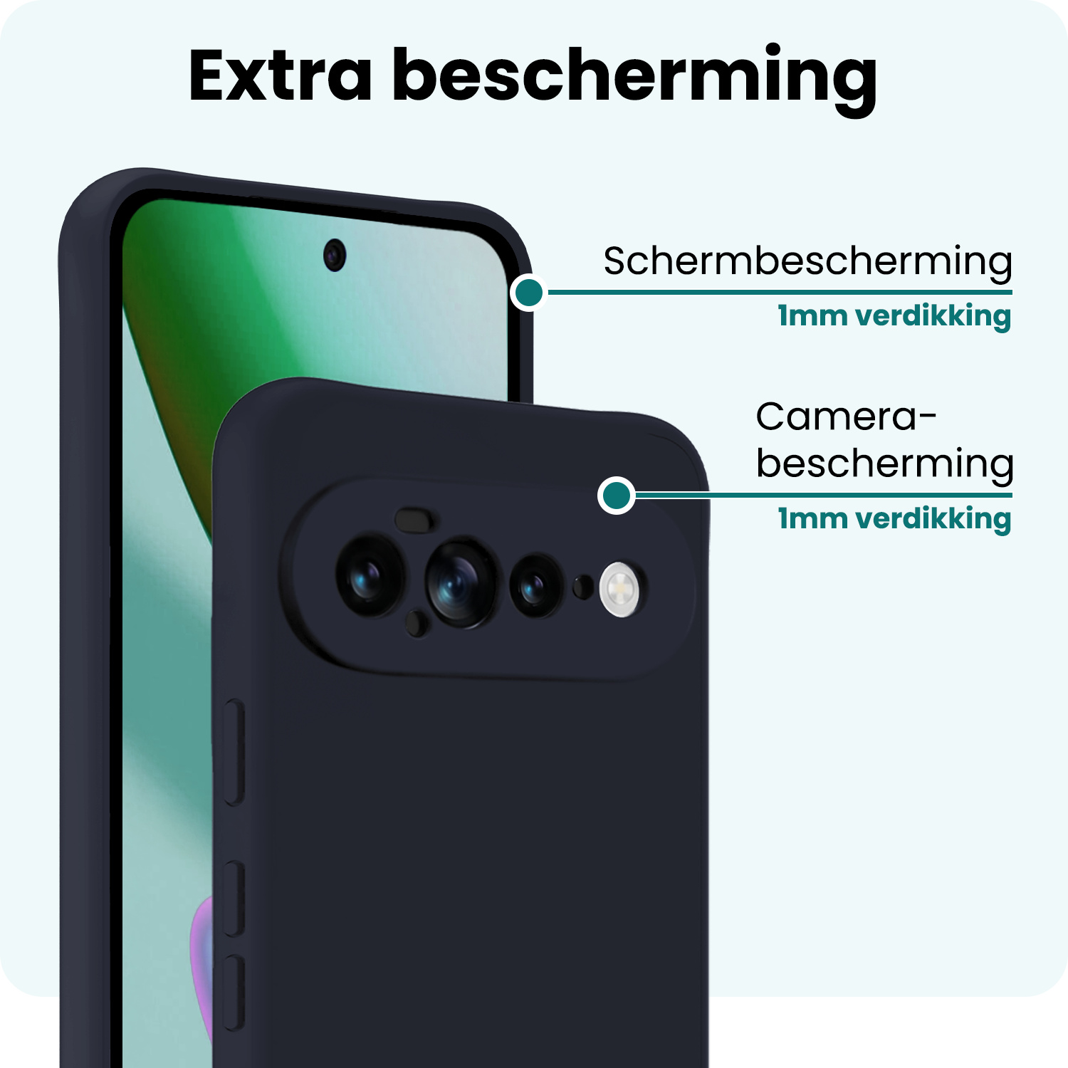 Forterra Forterra Google Pixel 11 Pro XL Hoesje Siliconen - Donkerblauw - 2 PACK
